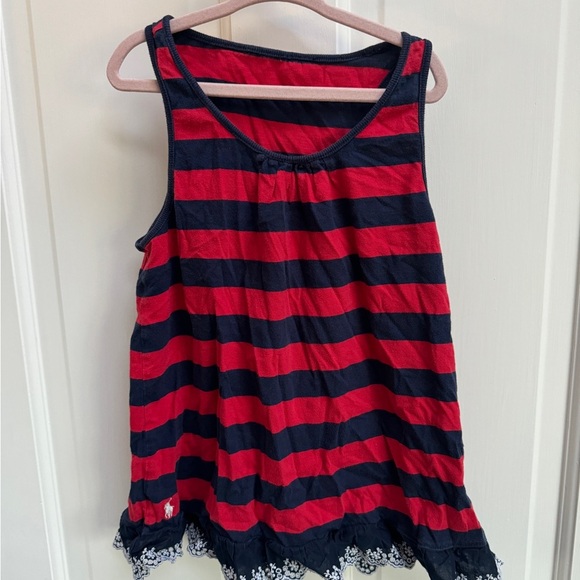 Polo Ralph Lauren 3T Red & Blue Striped Girls Tank Top Dress - Picture 1 of 5
